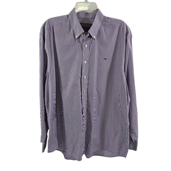 Vineyard Vines Men’s Button Stripe Down Long Sleeve Cotton Whale Shirt – Large** - Picture 10 of 16